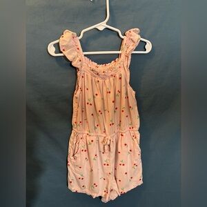 Cat & Jack Pink Cherry Print Sleeveless Romper